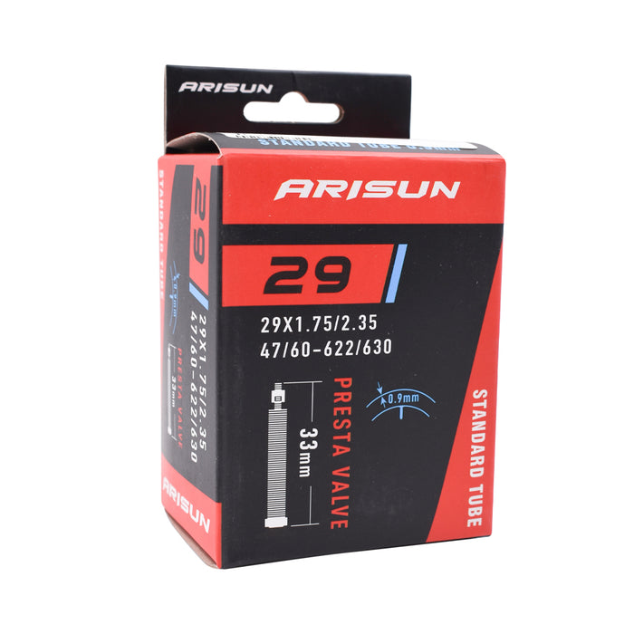 Cámara Arisun aro 29 x 1.75/2.35 con válvula francesa en su caja