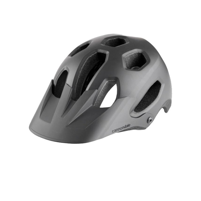 Casco Cannondale Ryker gris con visera, vista en ángulo