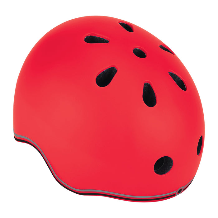 Casco infantil Globber Go Up Lights New Red vista en ángulo