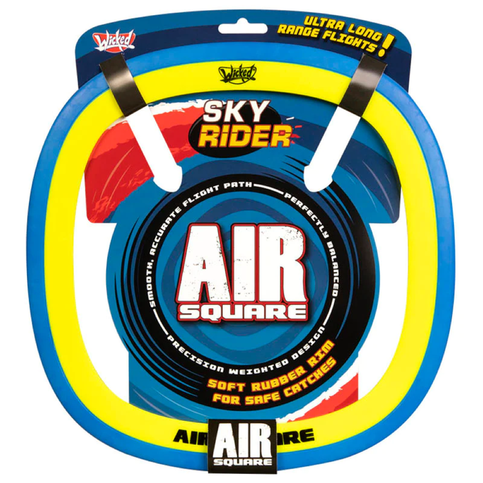 Frisbee Wicked Air Square azul en su empaque