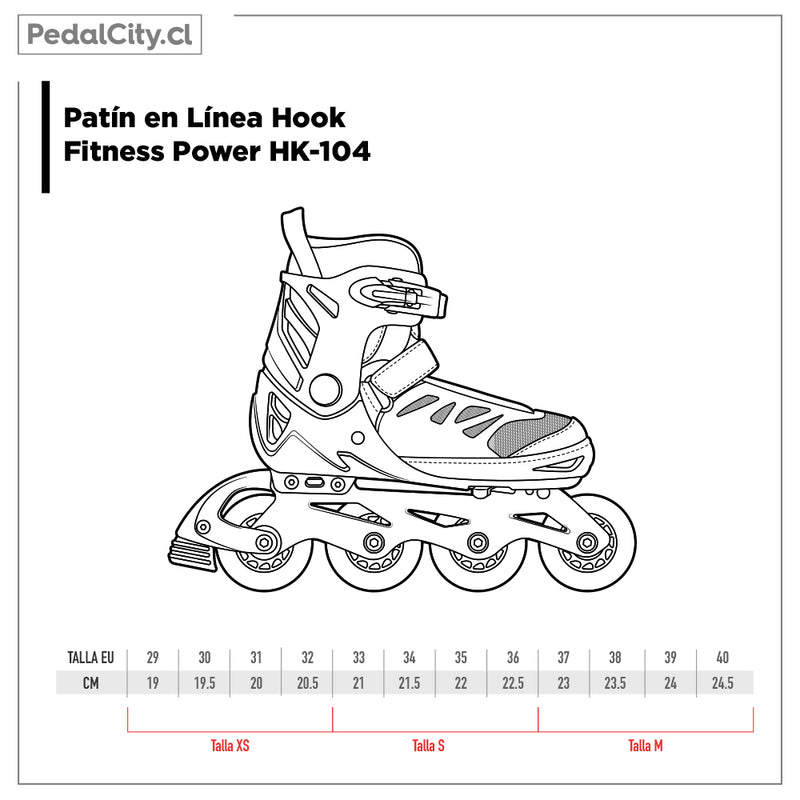 Patín en Línea Hook Fitness Power Blue HK-104