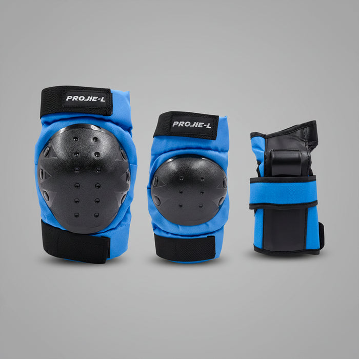 Set de protecciones Projiel azul: rodilleras, coderas y muñequeras
