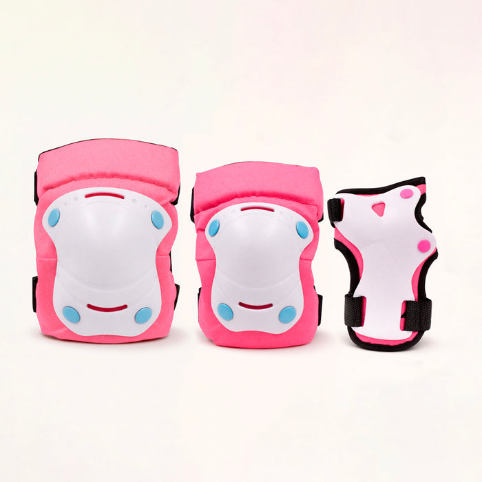 Set de protecciones Hook 404 rosado: rodilleras, coderas y muñequeras