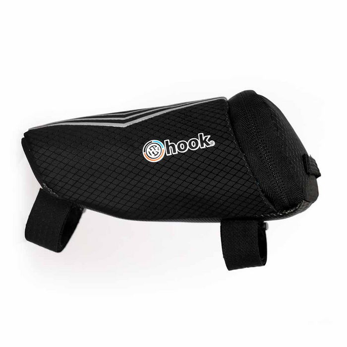 Bolso Hook negro para bicicleta con correas de velcro