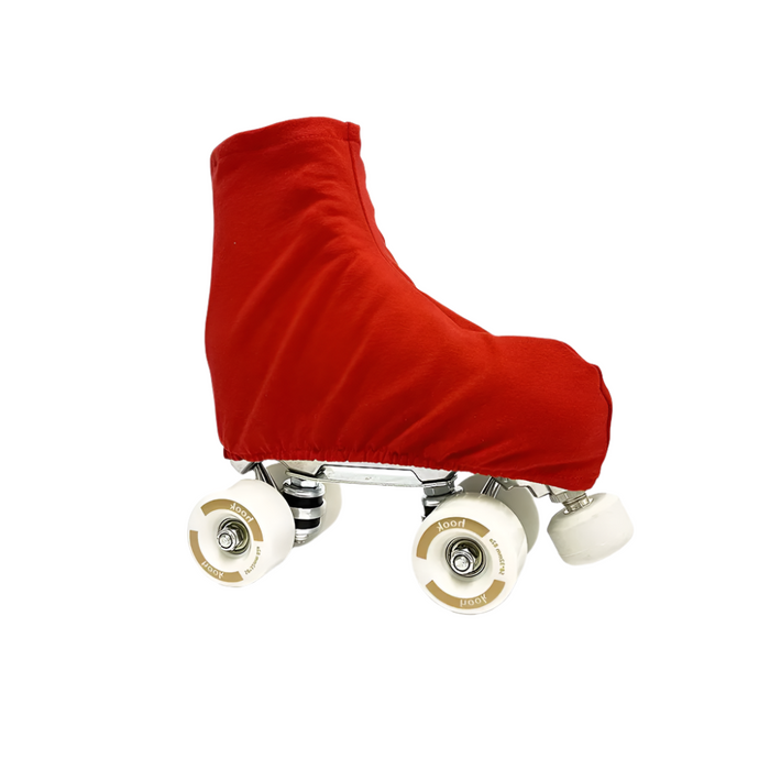 Cubre patines Hook rojo sobre un patín quad