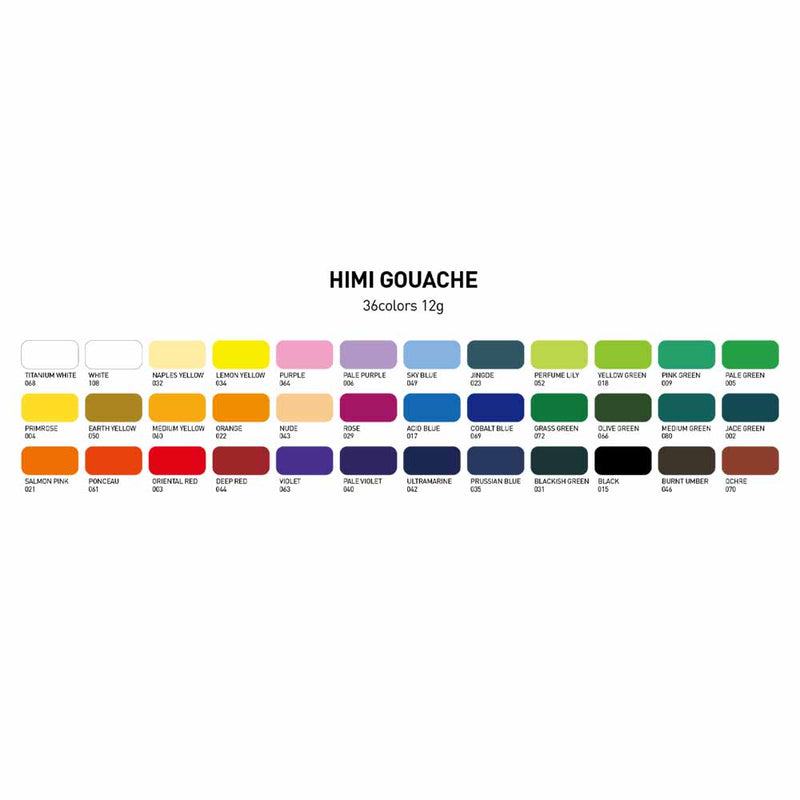 Set Gouache Himi - Miya 36 colores 12gr