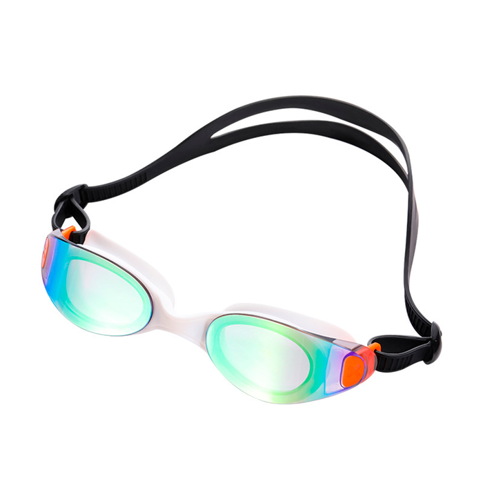 Lentes de natación Phoenix A369 antifog blanco con mica naranjo espejada