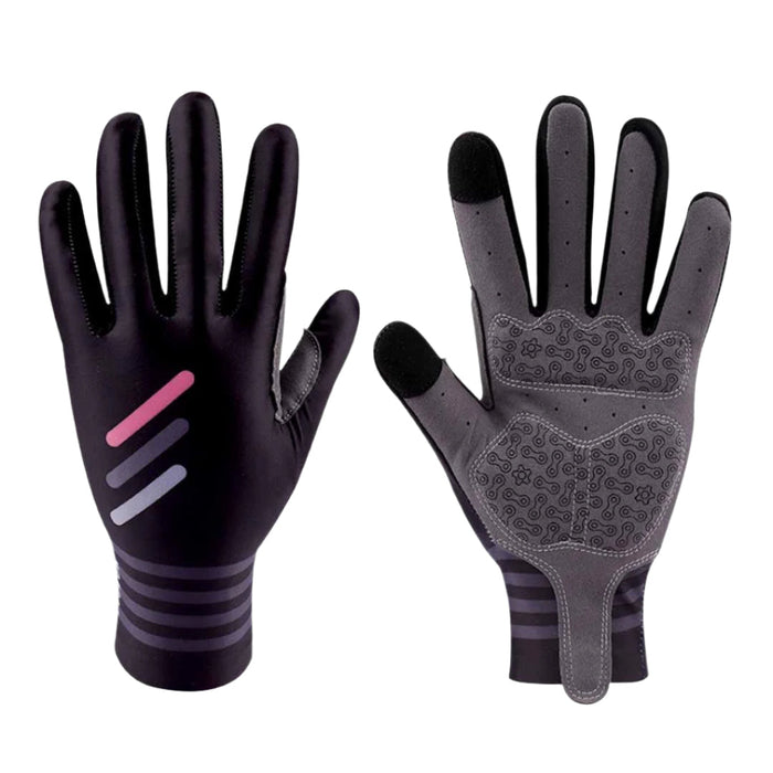 Par de guantes largos Mcycle MS003 negros con detalles rosados