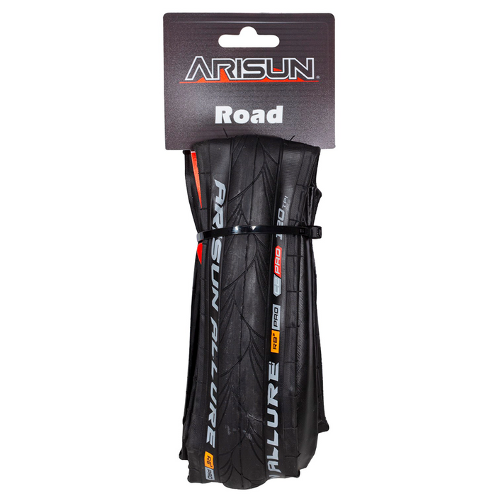Neumático Arisun Allure 700 x 28c Aramid plegado en su empaque