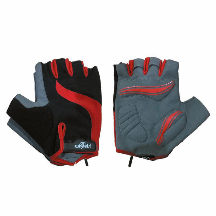 Par de guantes cortos OnWheels rojos y negros