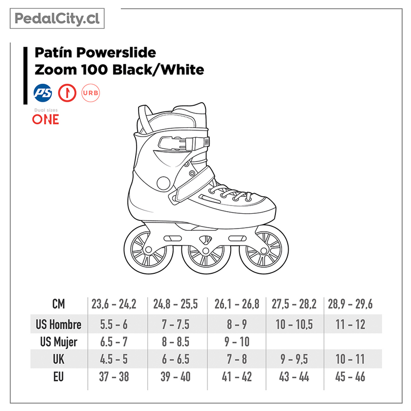 Patines Powerslide Zoom 100 Black/White