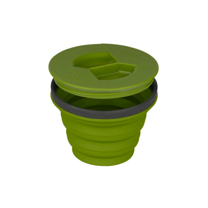 Plato plegable Sea to Summit X-Seal & Go verde de 215 ml con tapa