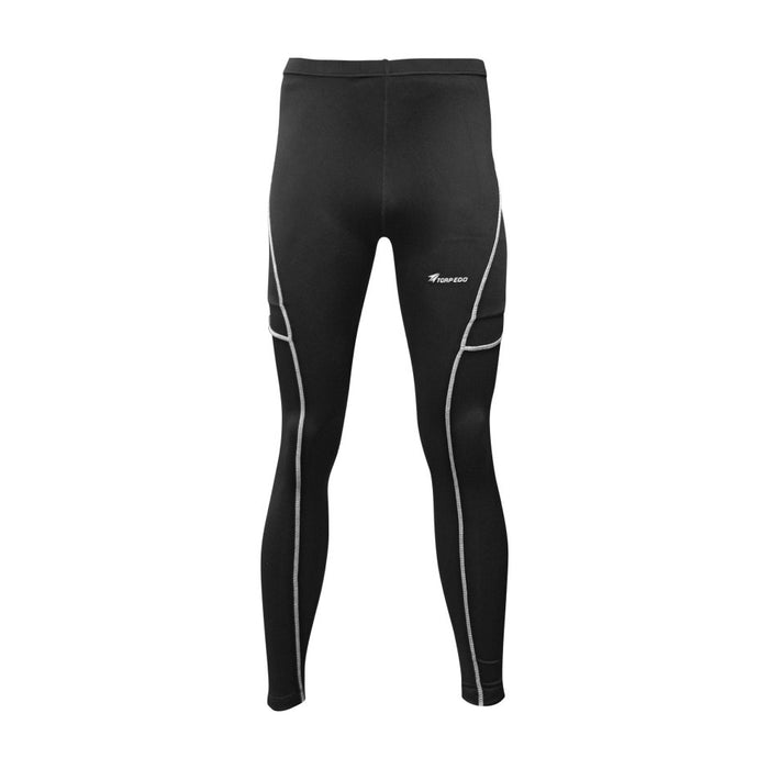 Calza larga de ciclismo Torpedo para hombre negra, vista frontal