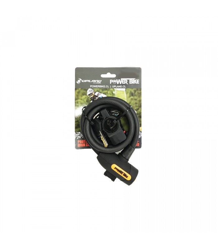 Candado espiral Powerbike de 12 x 1200 mm en su empaque