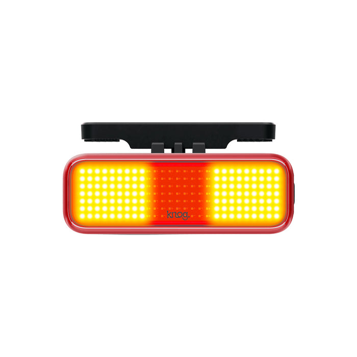 Luz trasera Knog Blinder Link encendida con montaje para sillín