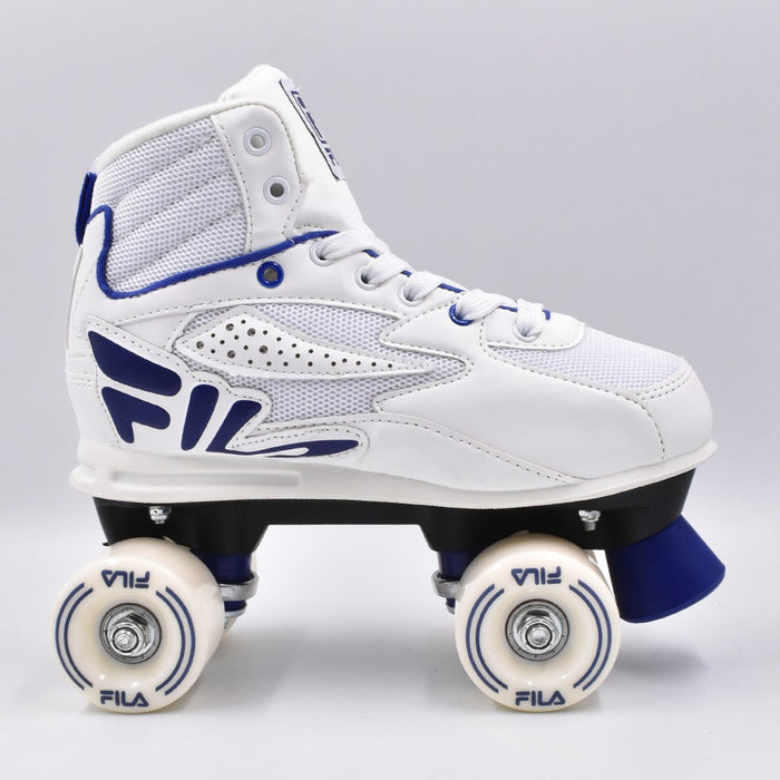 Patín quad Fila Gift blanco con detalles azules, vista lateral