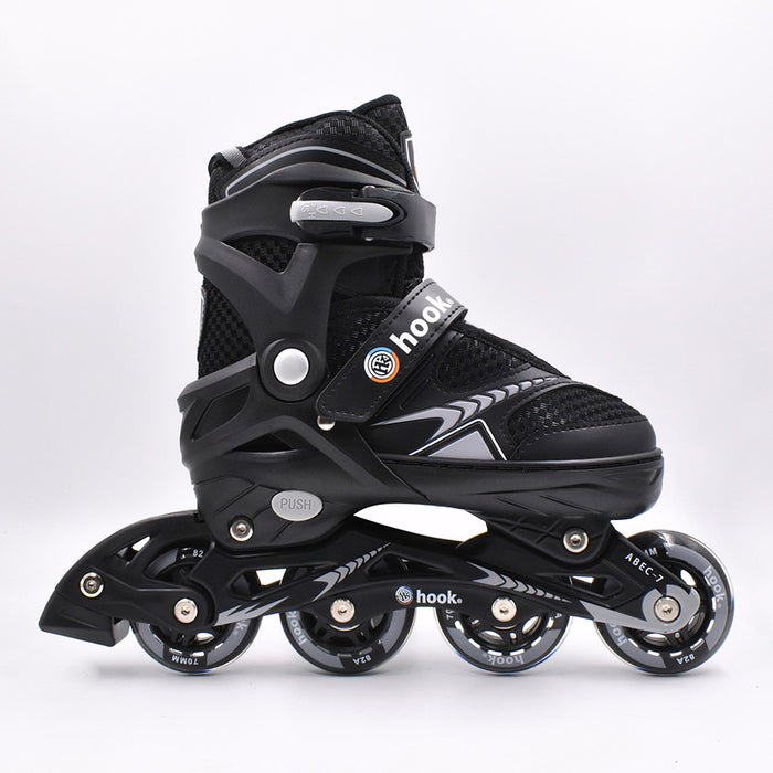 Patín en línea Hook Fitness negro, vista lateral