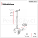 Scooter 3 ruedas Pedalcity Cangrejo plegable rojo