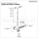 Globber Ultimum: scooter 3 ruedas con luces gris