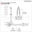 Globber Maxi: scooter 3 ruedas con luces negro