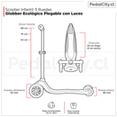 Globber Ecológico Berry: scooter 3 ruedas con luces plegable