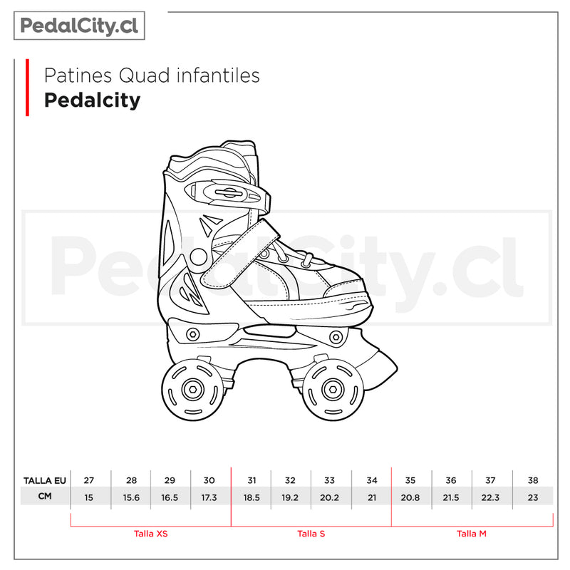 Patines Quad infantiles Rosa Arcoíris Led
