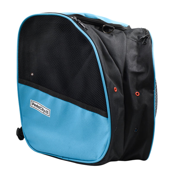 Bolso tipo mochila para patines azul