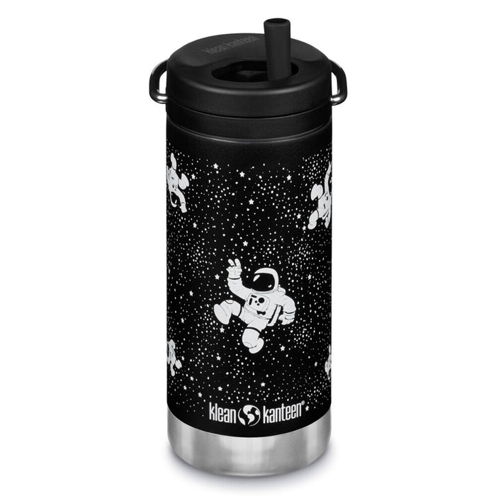 Botella térmica Klean Kanteen TKWide de 355 ml negra con astronautas