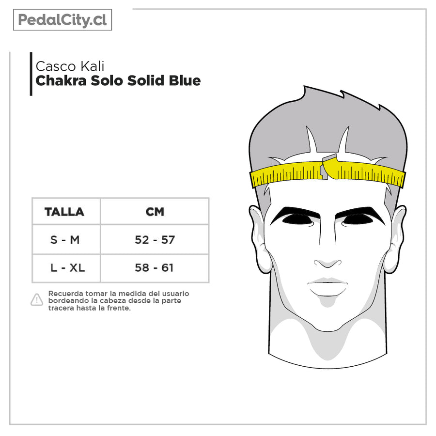 Tabla de tallas del casco Kali Chakra Solo: S-M 52-57 cm y L-XL 58-61 cm
