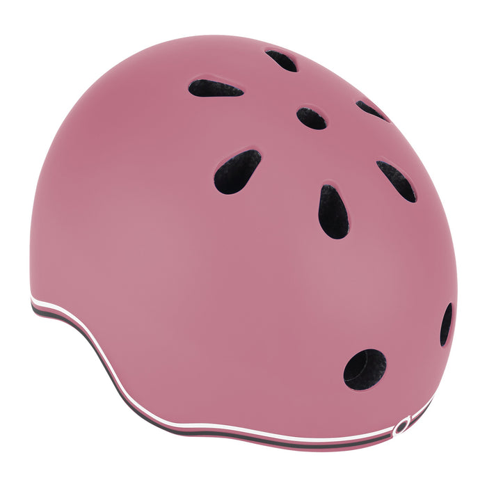 Casco infantil Globber Go Up Lights Deep Pastel Pink vista en ángulo
