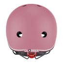 Casco infantil Globber Go Up Lights Deep Pastel Pink vista trasera con luz LED