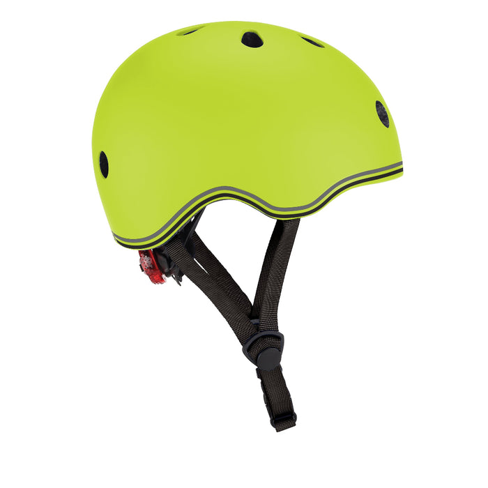 Casco infantil Globber Go Up Lights, niños, lima y verde