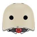 Casco infantil Globber Primo Lights Taupe vista trasera con luz LED