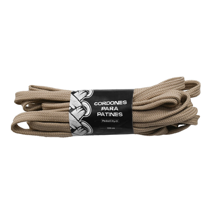 Cordones beige para patines Pedalcity en su empaque