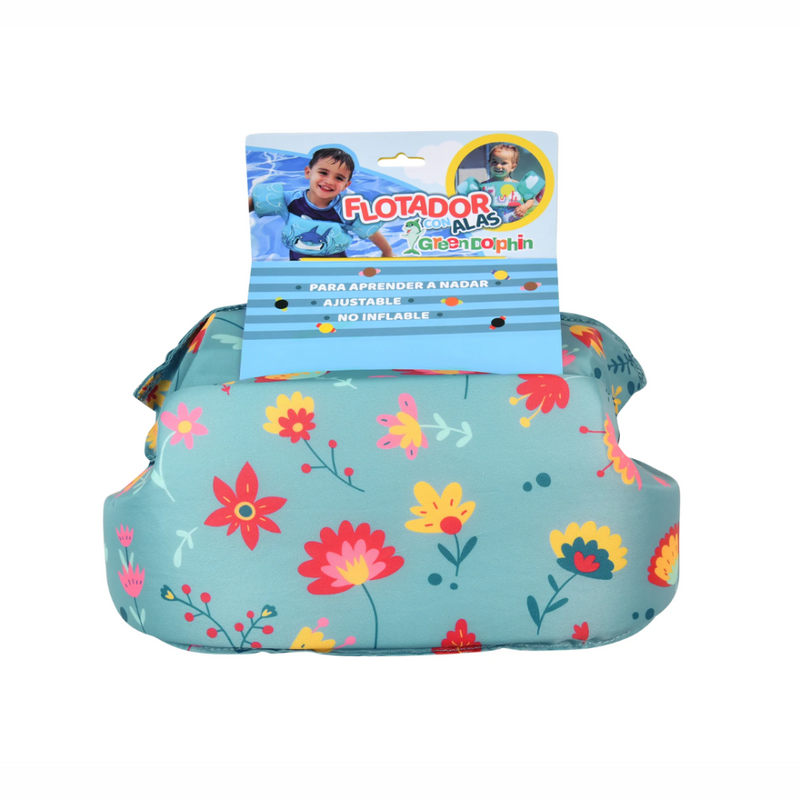 Flotador con alitas Flores Celeste