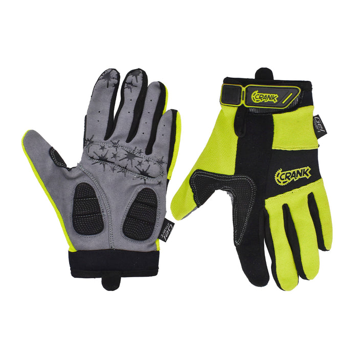 Par de guantes largos Crank amarillos y negros