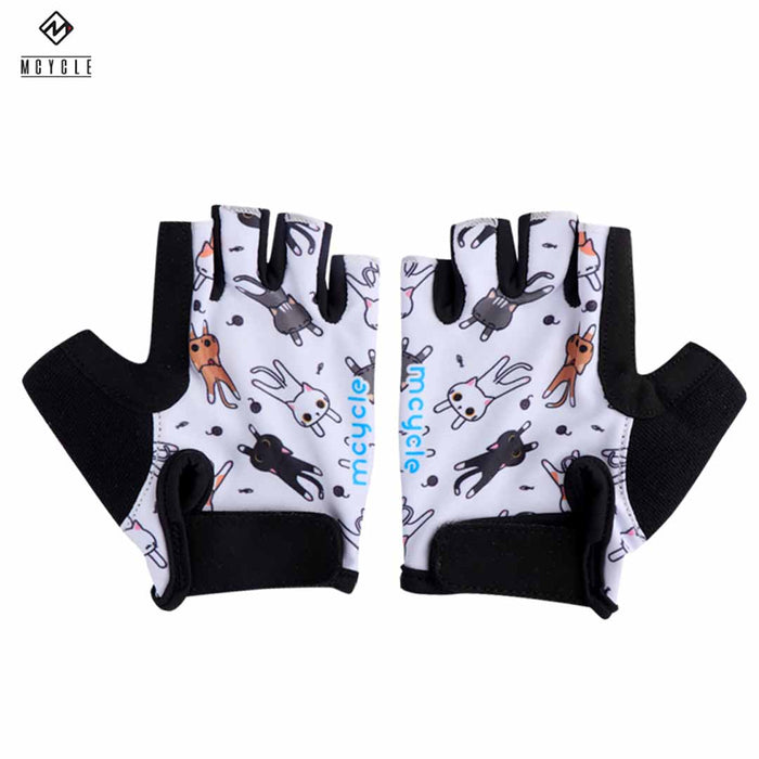 Par de guantes cortos infantiles Mcycle Cat con dibujos de gatos