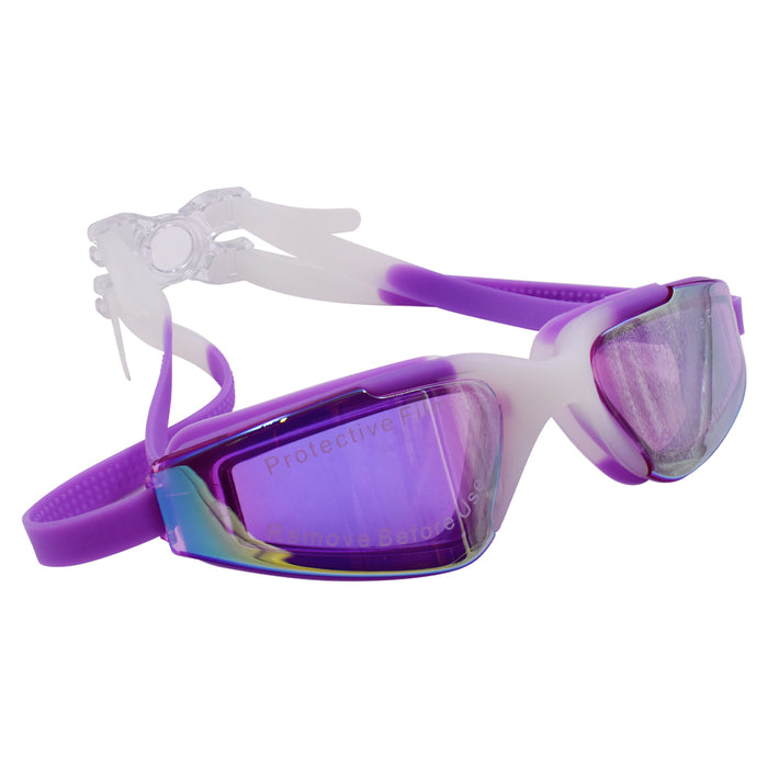 Lentes de natación Phoenix MC823 morado y blanco con mica espejada