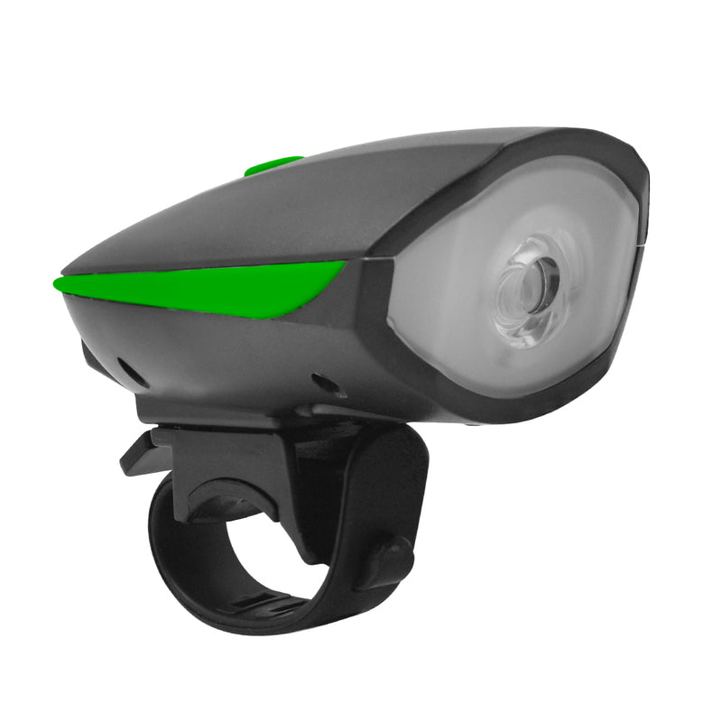 Luz delantera USB con bocina green