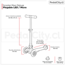 Scooter 3 ruedas Micro Maxi Deluxe con luces plegable morado