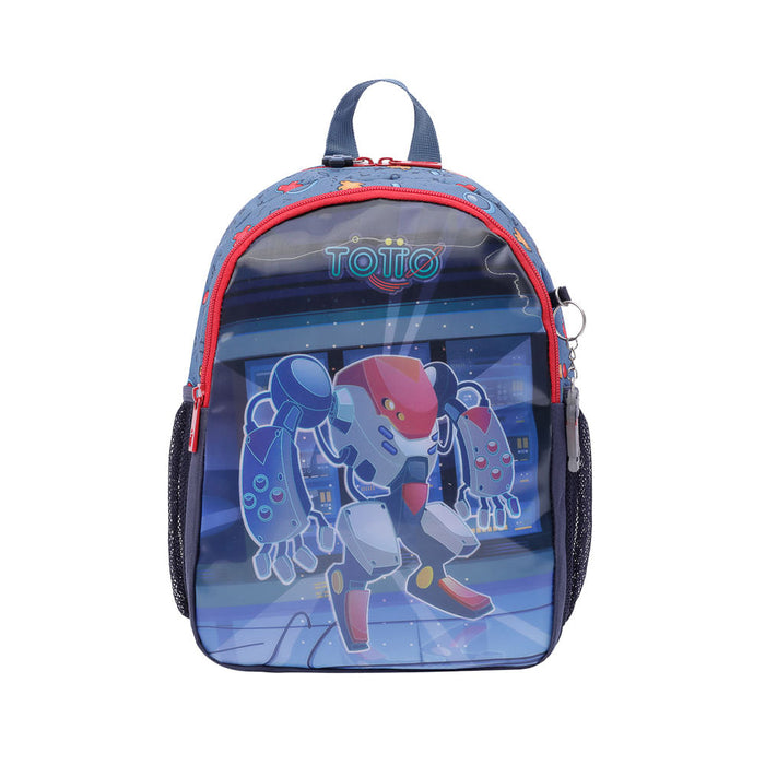 Mochila escolar Totto Atlas azul con estampado