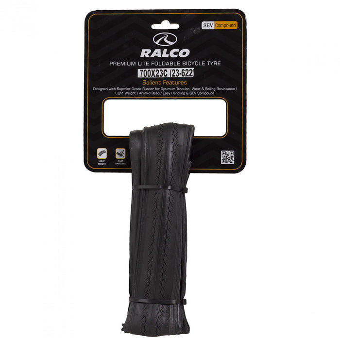 Neumático Ralco Kevlar 700 x 23C plegado en su empaque