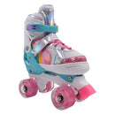 Patines Quad infantiles Rosa Arcoíris Led