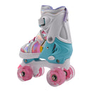 Patines Quad infantiles Rosa Arcoíris Led