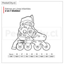Patines en Línea Infantiles 2 en 1 Globber Rosado