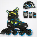 Kit Fila J-ONE azul: patines en línea, casco y set de protecciones