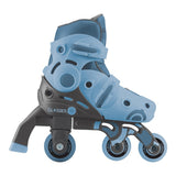 Patín infantil 2 en 1 Globber azul en modo de aprendizaje, vista lateral