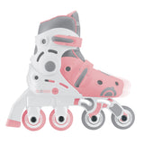 Patín infantil 2 en 1 Globber rosado en modo en línea, vista lateral