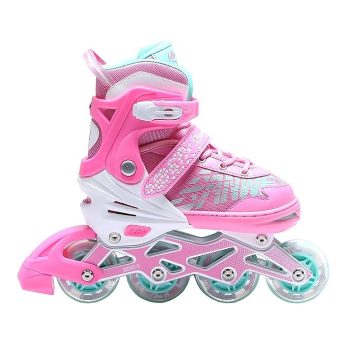 Patín en línea infantil ajustable BanWei Pink, vista lateral