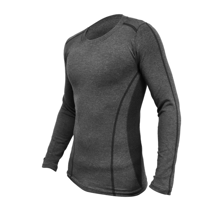 Polera primera capa de algodón gris vista frontal